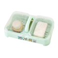 thumbnail image 1 of Green Soap Box, PVC Portable Multifunction Soap Dish with Lid for Travel, 1 of 4