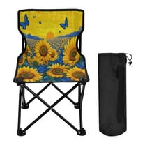 Folding Chair Camping Chair For Camping Picnicking Outdoor Beach and Travel Sunflowers in The Field