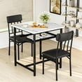 thumbnail image 7 of Baxluxe Dining Set for 2 with Solid Wood Tabletop with Storage Shelf Dining Set with 2 PU Leather Upholstered Chairs for Small Spaces, Apartments, Breakfast Nooks, 7 of 7