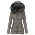 thumbnail image 1 of Winter Puffer Jacket for Women, Hooded Short Length with Secure Zip Closure, Reliable Warmth for Snowy Days & Cold Weather Errands.GrayS, 1 of 4