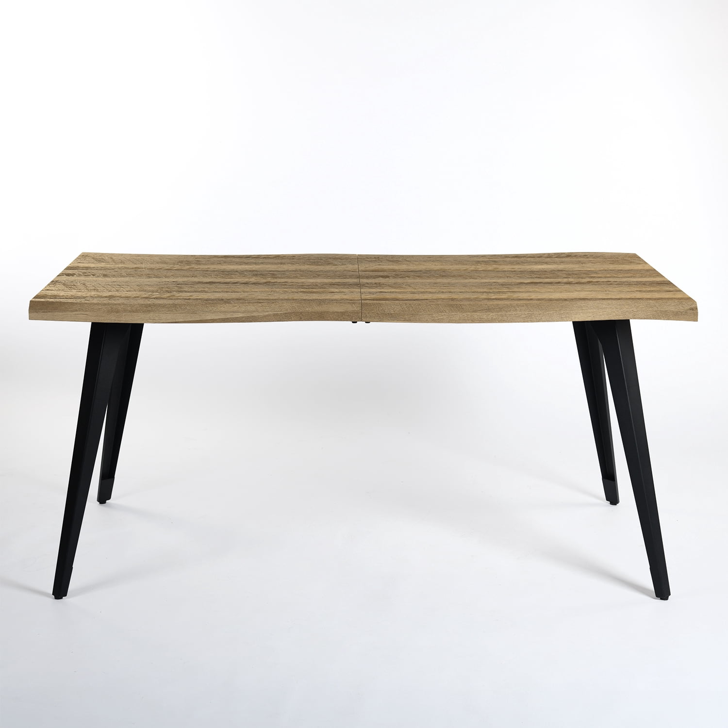Homy Casa Writing Desk, 63 inch Wave-Edge Large Office Work Computer Study Table Metal Legs for Student Teacher Home Bedroom, Walnut