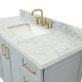 thumbnail image 4 of Ariel Taylor 49 In. Rectangle Sink Vanity With Carrara White Marble Countertop In Grey, 4 of 10