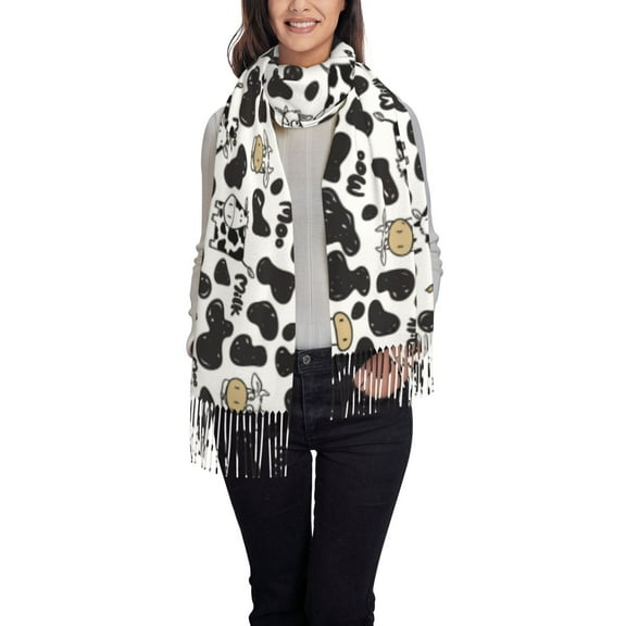 Xecao Cow Pattern Womens Winter Scarf Fall Scarf Oversized Large Scarf for Women Warm Shawl Wrap