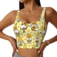 thumbnail image 2 of Lsque Garden Honeybee Gnomes Printed Women'S Sports Bra, Compression, Moisture Wicking, High-Impact Sports Bra For Women,Supportive sports bra-XX-Large, 2 of 9