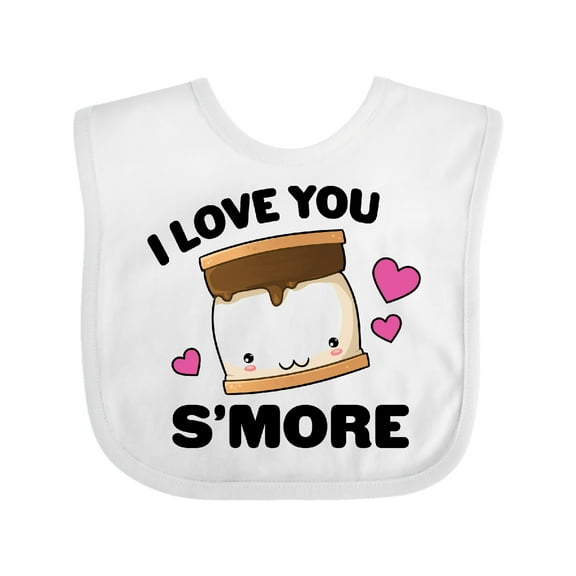 Inktastic Valentines Day I Love You S'more with Pink Hearts Boys or Girls Baby Bib