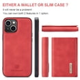 thumbnail image 6 of Allytech 2 in 1 Detachable Wallet Case for iPhone 15 Plus with Cash Pocket & Cash Slots, [Magnetic Clasp] [Kickstand] Retro PU Leather Soft TPU Shockproof Anti-Scratch Slim Case - Red, 6 of 9