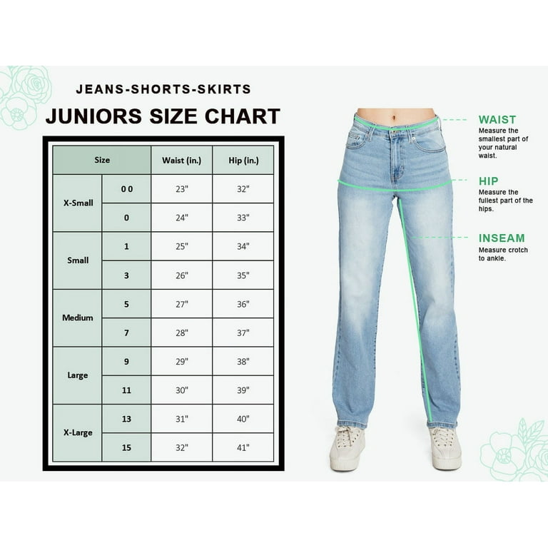 Wax Jean Women's Juniors High Rise Baggy Straight Leg Jeans (Light