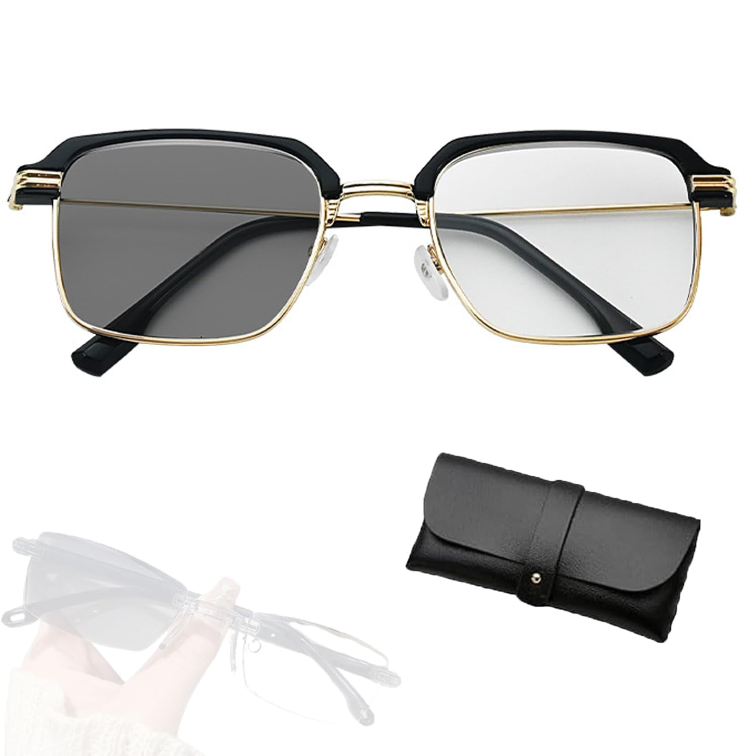 Auto Adjusting HD Reading Glasses, Frameless Smart Zoom Reading Glasses for Men & Women