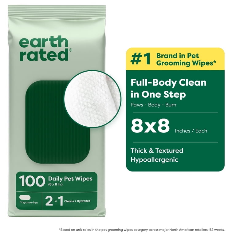 2-in-1 Unscented Dog Grooming Wipes, 100 Count photo 2