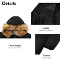thumbnail image 5 of WenVen Women's Mid Length Hooded Joker Jacket Sherpa Lined Parka Jacket Black L, 5 of 6