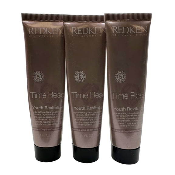 Redken Time Reset Revitalizing Treatment Porous & Age Weakened Hair 1 oz Set of 3