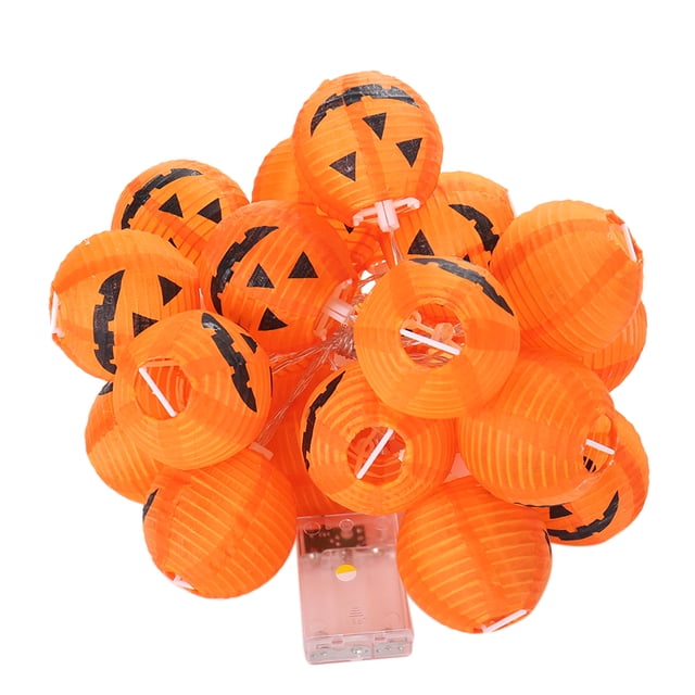 Amdohai 3 Meters/9.8Ft 20LEDs Pumkin Design String Lantern Light Constant Bright& Flash 2 Lighting Modes 3 * AA Cell Operated for Halloween Party Home Decoration Present Gift