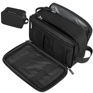 DAKOMM Water-Resistant Travel Toiletry Bag, Black