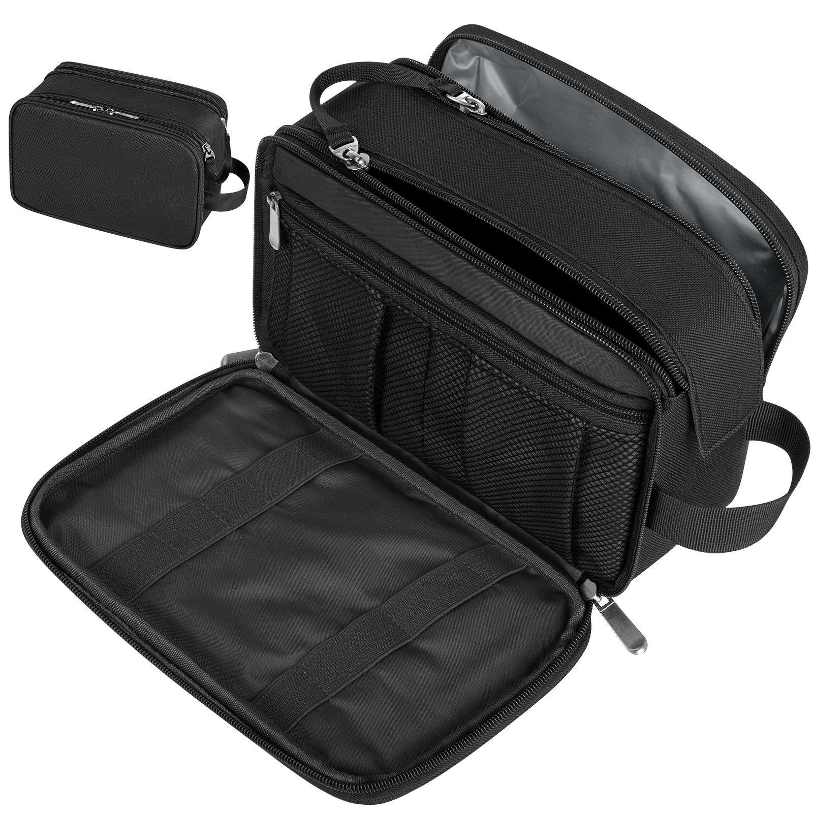 DAKOMM Water-Resistant Travel Toiletry Bag, Black photo 1