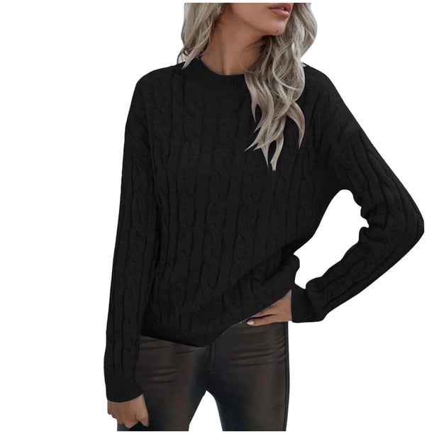 Puntoco suéter mujer Casual moda pulóver manga larga cuello redondo suéter tejido tops liquidación de Navidad Puntoco Puntoco-5601