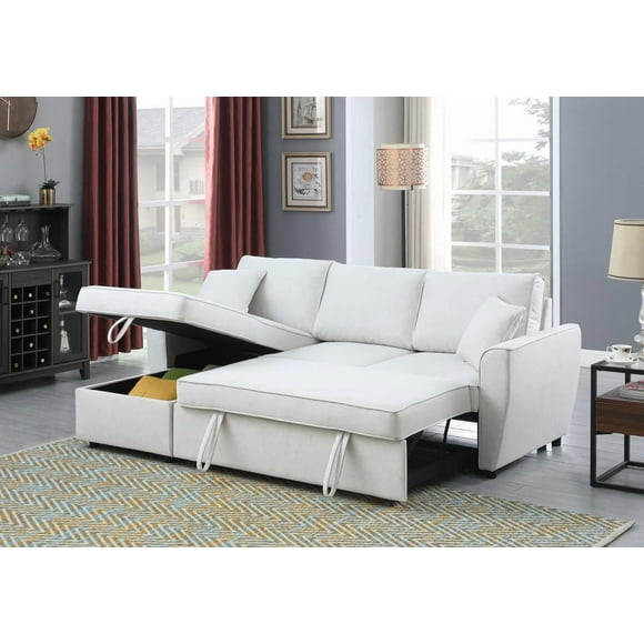 Ross Sleeper Sofa Bed, Light Beige