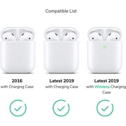 AirPods Case- Silicone Protective Shockproof Case Cover Skins with Keychain Compatible with Apple AirPod 2 & 1, Red