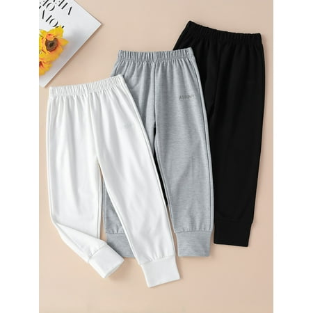 

Multicolor Toddler Girls 3pcs Letter Embroidery Sweatpants 110 S040E