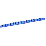 ML TOOLS Twist Lock 18-inch Blue Socket Rail Socket organizer with 15 of 1/4" Drive Socket Clips - Made in USA