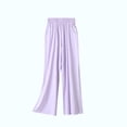 thumbnail image 4 of Lenpel Girls' Wide Leg Pants Children Lightweight Elastic High Waisted Loose Lounge Pants Baggy Causal Trousers with Pockets, 4 of 6