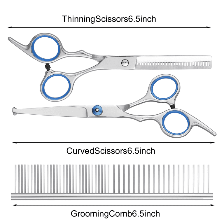Prdigy 3-Piece Dog Grooming Scissors Set with Storage Bag photo 2
