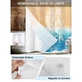 thumbnail image 3 of No Hook Cloth Fabric Shower Curtain with Snap in Liner, Blue Coastal Waterproof Shower Curtains Set with See Through Top Window, Life Is Better At The Beach Beach Bath Curtains Shower 48"x72", 3 of 6