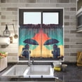 thumbnail image 4 of Yayeee Kitchen Curtains Tier Pair Light Filtering 27"x36" Rod Pocket Short Cafe Window Panel, Astronaut and Sky, 4 of 7