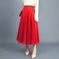 thumbnail image 2 of Zshosam Long Maxi Tulle Skirts for Women Pleated Petticoat Swing Midi Skirt( Red,One Size), 2 of 3