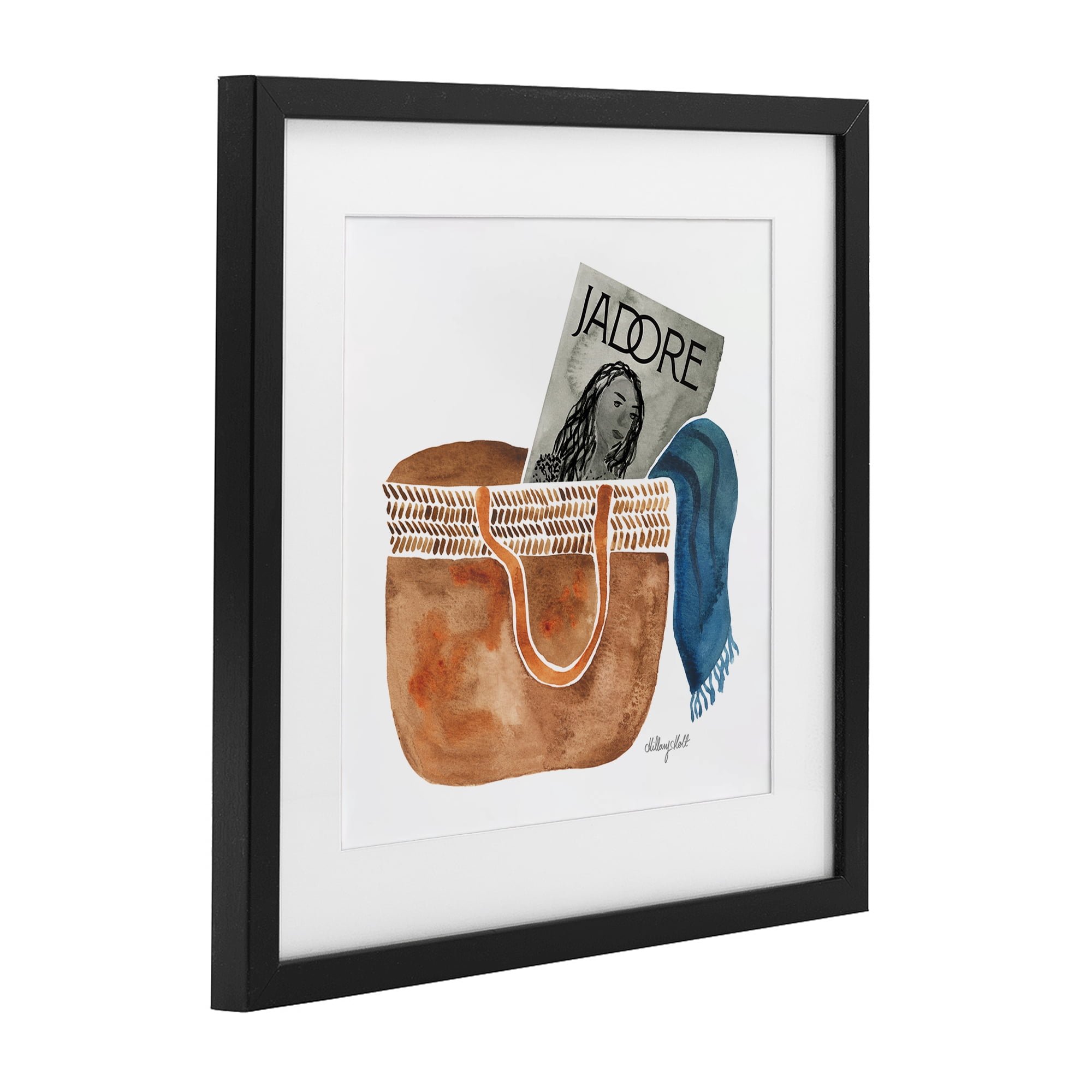 Stupell Industries Tote & Fashion Magazine Black Framed Print Under Glass, design by Hillary Holt