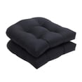 thumbnail image 1 of Cojines de asiento de mimbre con mechones, paquete de 2, 48 x 48 cm, para exterior e interior. Negro, 1 of 6