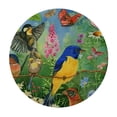 thumbnail image 4 of WYYP Birds Flowers Butterflies Round Table Cover - Great for Home Kitchen/Parties/Holiday Dinner - 100% Polyester Fiber White, 4 of 8