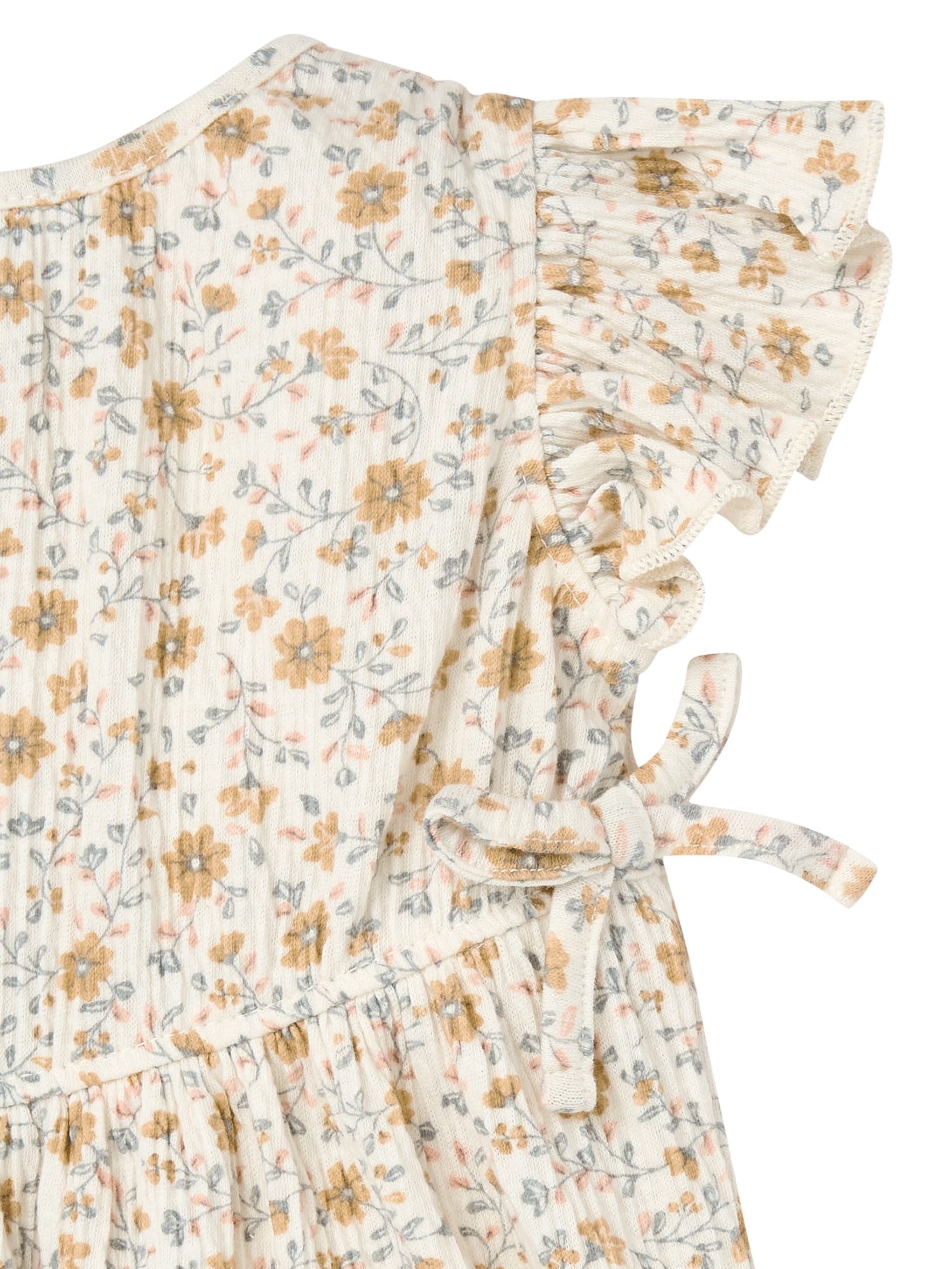 Modern Moments by Gerber Baby Girl Long Leg Romper with Ruffle Sleeves, Sizes 0/3 Months - 24 Months