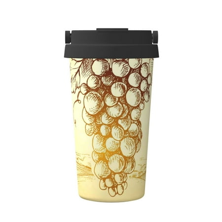 

KLL Bunch of Grapes Pattern Stainless Steel Vacuum Insulated Tumbler - Carry Insulated Coffee Mug - Reusable Insulated Cold Brew Iced Coffee Cup Thermos