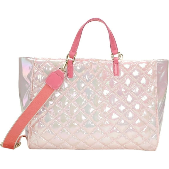 Kukuzhu Puffer Tote Bag, Puffy Bag for Women Down-Filled Light Crossbody Quilted Bag Shoulder Rainbow Purse Handbag