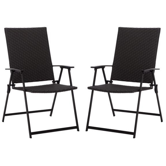 Safavieh Simon Metal Outdoor Folding Chair, Black (Set of 2)