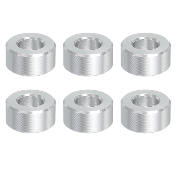 6PCS Aluminum Spacers, 1/4" x 1/2" Metal Spacers Aluminum 1/4 " L Spacer Screw Standoff Round Unthreaded Standoff Bushing for 1/4inch Screw Bolts, Black Silver