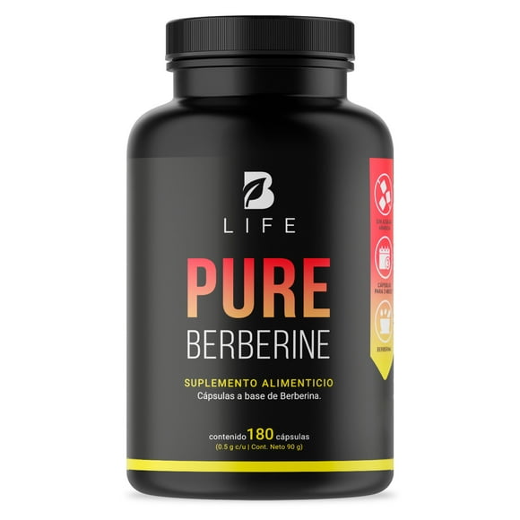 Berberina 180 Cápsulas 500mg Pure Berberine B Life
