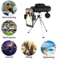 thumbnail image 4 of ZHAOCHENG Telescopio monocular, telescopio monocular de alta potencia, monoculares impermeables con clip para teléfono y trípode para teléfono celular para observación de aves, 4 of 5