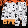 thumbnail image 4 of Tisuna Kids Halloween Pajamas Set For Girls Comfort Fit Cartoon Print Long Sleeve Crewneck Tops And Pants Sleepwear Toddler And Teens Children Everyday Sleep Wear Set Size 8-9 Years White, 4 of 5