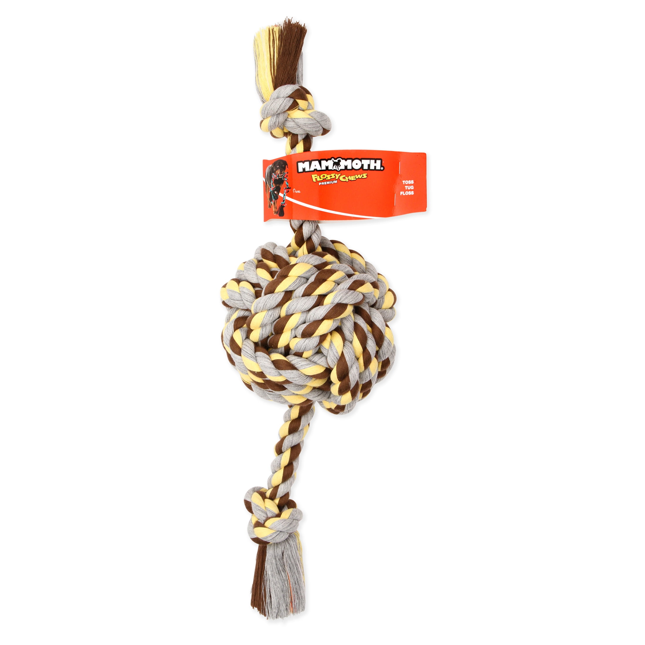 Mammoth Pet Products Colossal 25" Color Monkey Fist Ball Dog Toy with Rope Ends