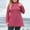 Hot Pink, variant on Idoravan Womens T Shirts Long Sleeve Crew Neck Basic Tee Fashion Women's Button Long Sleeve Turtleneck Blous Casual T-shirt Top Solid Blouse Hot Pink XL