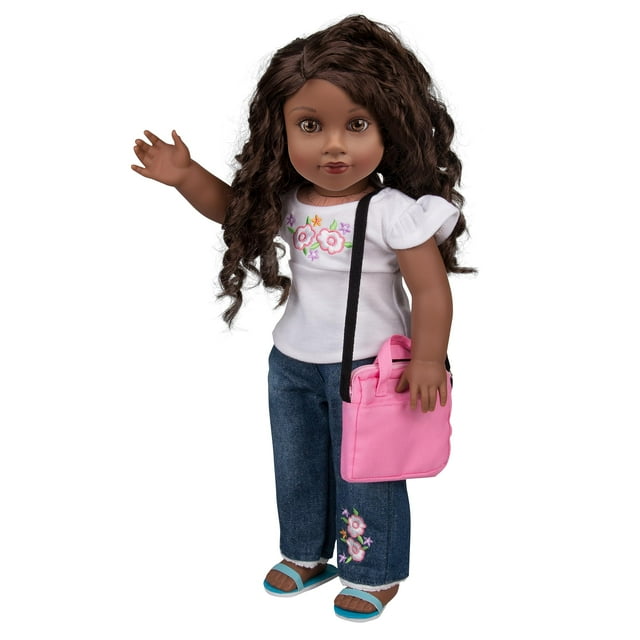 Dress Along Dolly Metal Computer Laptop with Carrying Bag Made for All 18"" Dolls - Durable Metal Construction With Detailed Display and Accessory Pink Case - Gift for Girls Kids Birthday