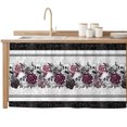 thumbnail image 2 of Halloween Cabinet Curtain 32"Wx55"L, Dustproof Pantry Door Curtain with Self Adhesive Tape, Black Purple Skull Roses Horror Flower Tall Storage Cover Privacy Drape for Bathroom Kitchen Laundry Room, 2 of 9
