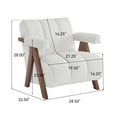 thumbnail image 3 of Jinla Modern Upholstered Velvet Arm Chair with Solid Wood Frame, Ivory, 3 of 11