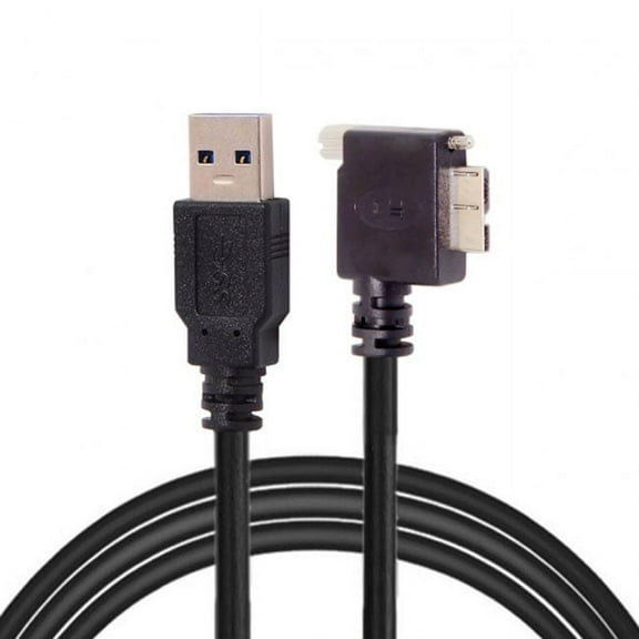 Xiwai 3.0M 90 Degree Right Angled Micro USB Screw Mount to 3.0 Data Cable for Industrial Camera