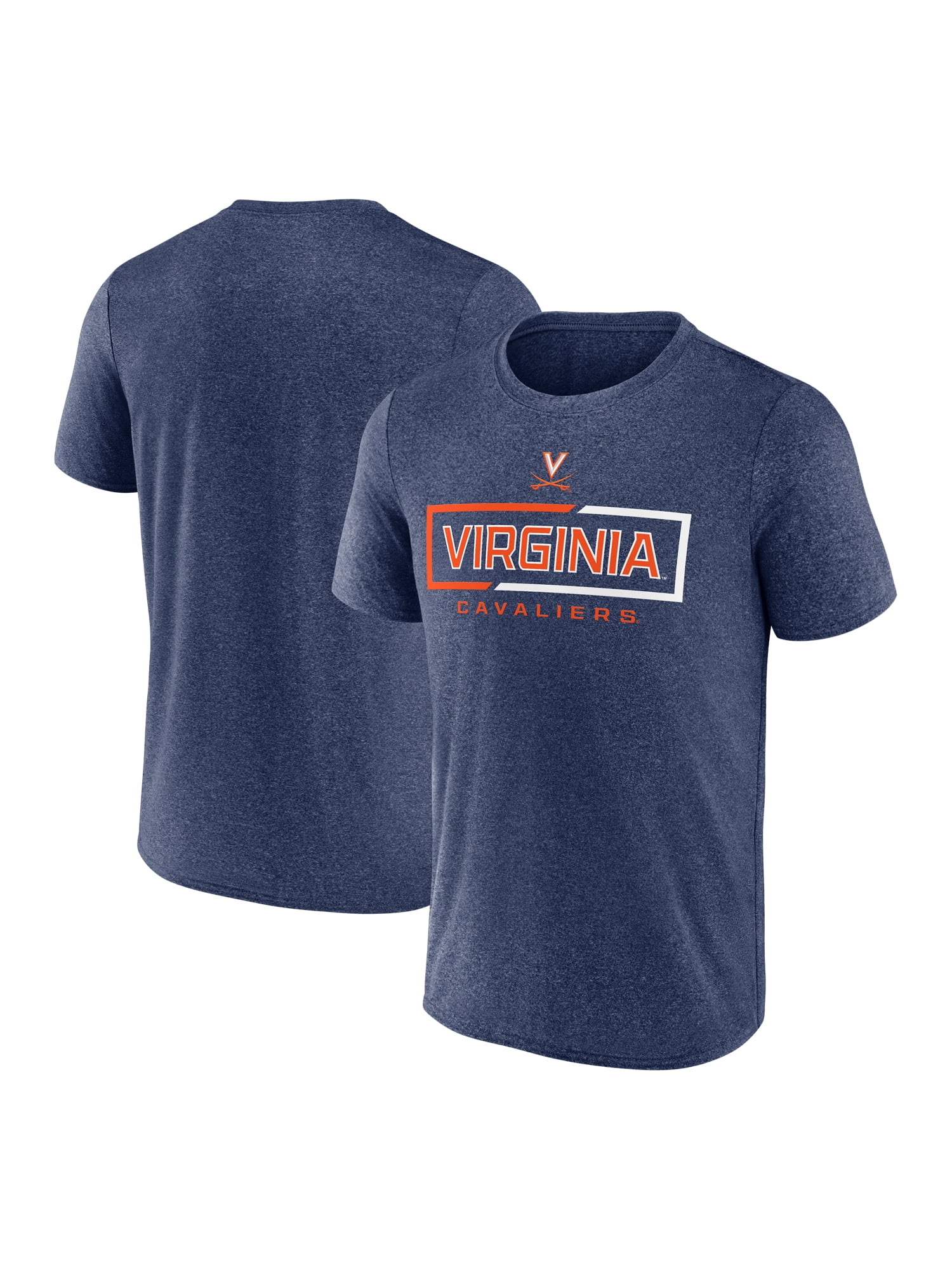 NCAA Virginia Cavaliers Men's Synthetic Navy Heather Short Sleeve T-Shirt