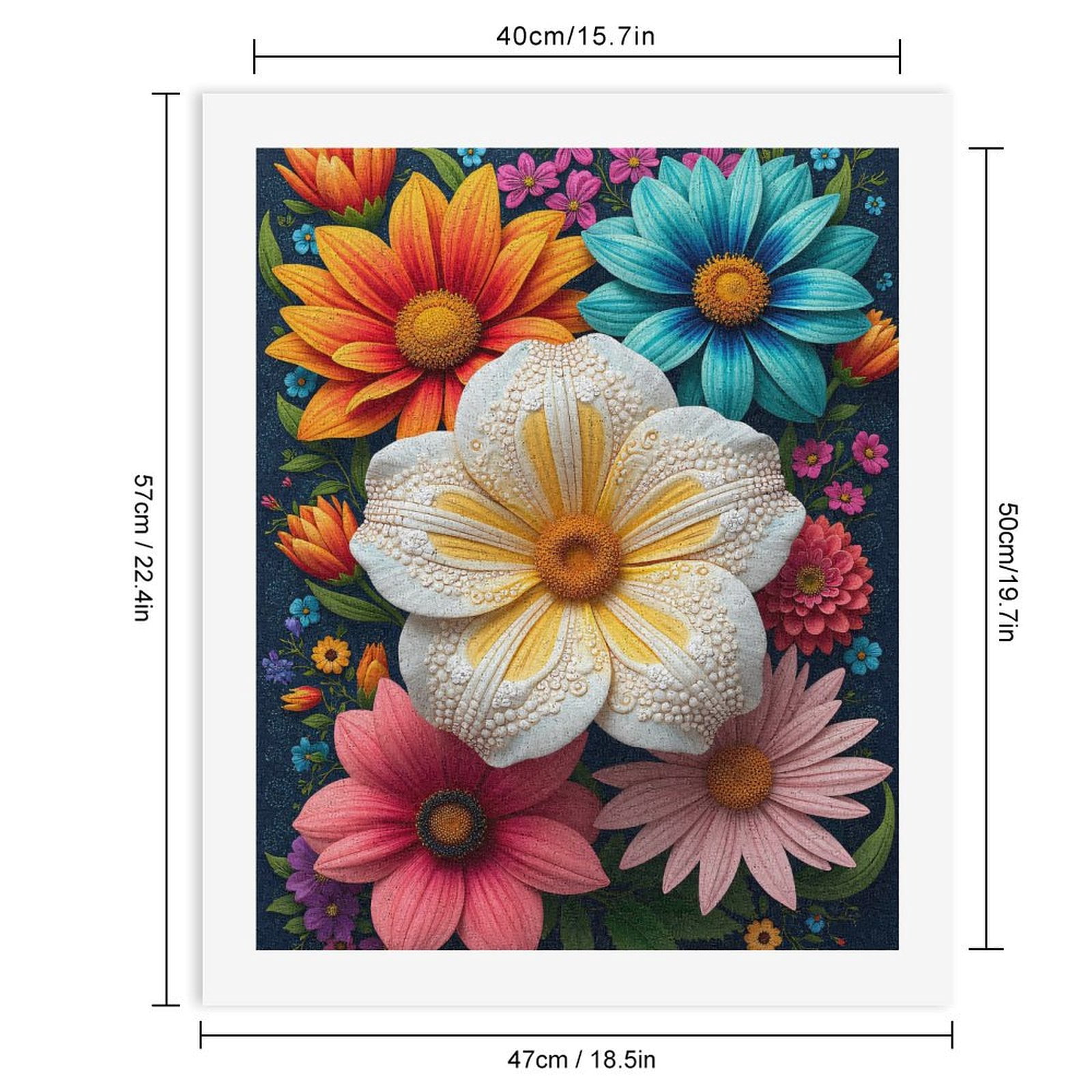 Paint By Numbers Kit for Adults Beginner - Colorful Floral Art Composition DIY Canvas Painting Kits for Adults, Frameless Paint By Number for Adults for Home Wall Decor 16x20 Inch