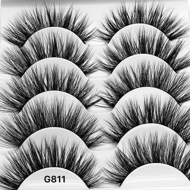 Pestañas naturales, pestañas postizas, pestañas cortas, pestañas postizas de visón tenues, pestañas postizas de imitación de visón, pestañas postizas gruesas naturales, 5 pares de pestañas postizas.