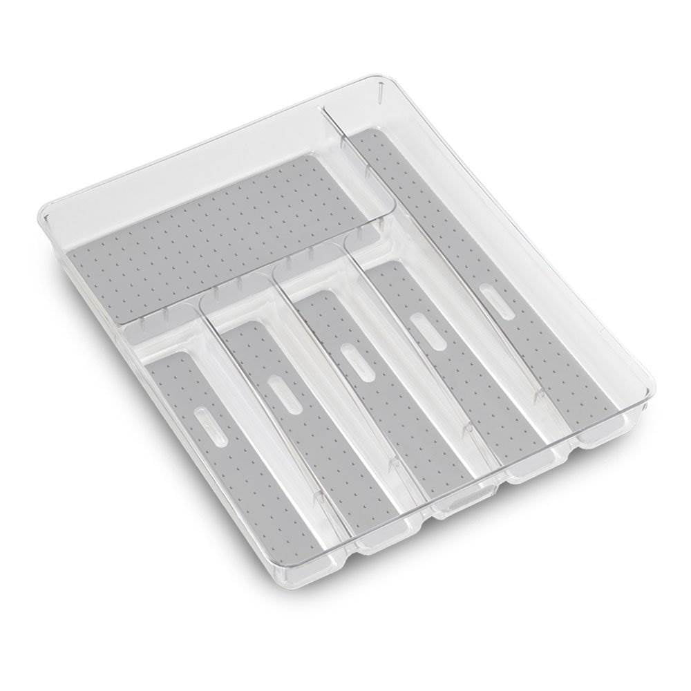 MadeSmart Clear Large Kitchen Silverware Utensil Tray Drawer Organizer