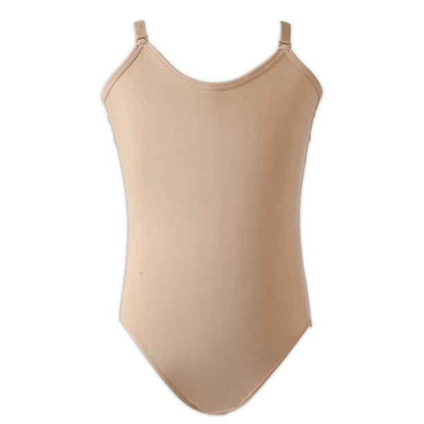 Stelle Girls Nude Seamless Basic Camisole Leotard with Adjustable Straps,Kids Ballet Dance